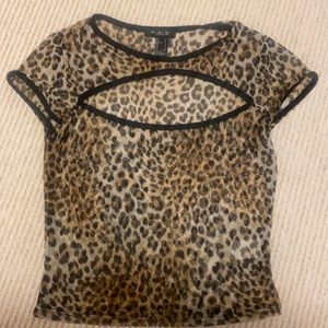 Mesh cheetah print top!